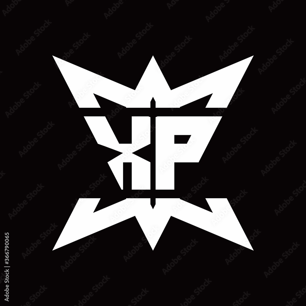 XP Logo monogram with crown up down side design template XP Logo monogram with crown up down side design template