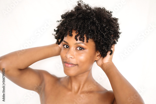 Young black woman smiling portrait