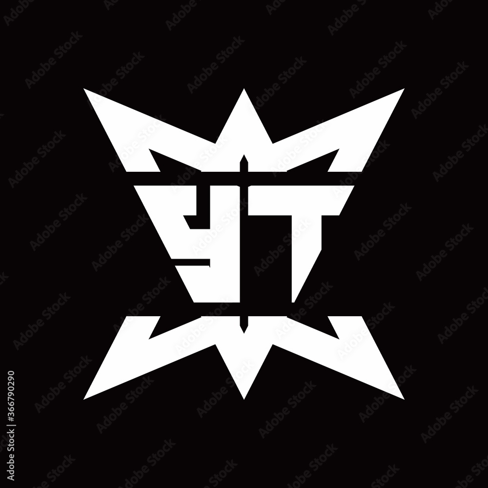 YT Logo monogram with crown up down side design template YT Logo monogram with crown up down side design template