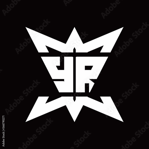 YR Logo monogram with crown up down side design template