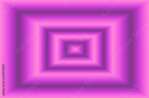 3d render Geometric Square Seamless fluorescent background. Glowing neon lights surface pattern optical illusion.  Abstract cubic room laser show corridor night club party light in virtual reality 