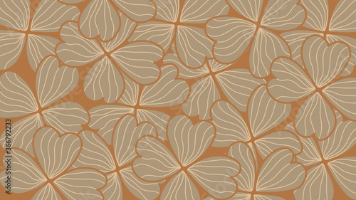 Leaf line art background vector, wallpaper and print, house plant, Vector illustration.