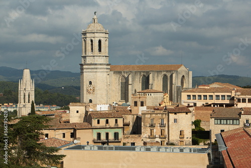 Basilica de Sant Feliu and Cathedral of Saint Mary of Girona,Catalonia,Spain,Europe 