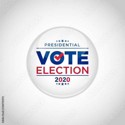 Vote on election day red, white and blue with stars circular poster or pin-back button