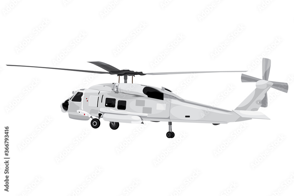 isolated helicopter on white background vector design