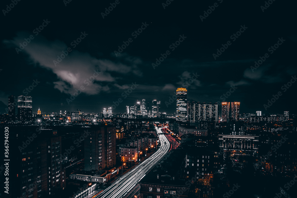 Naklejka premium Moscow night view