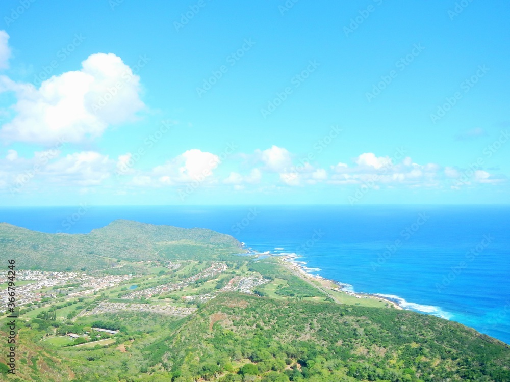 View from outdoor hiking on Koko Head creator, Hawaii View from outdoor hiking on Koko Head creator, Hawaii