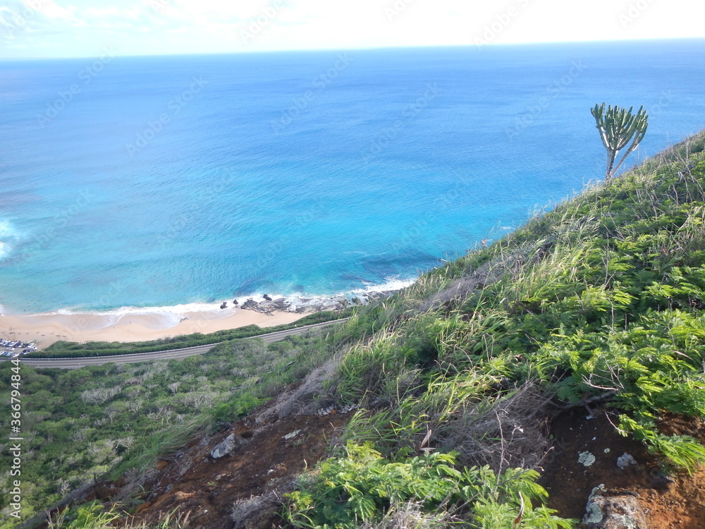 View from outdoor hiking on Koko Head creator, Hawaii