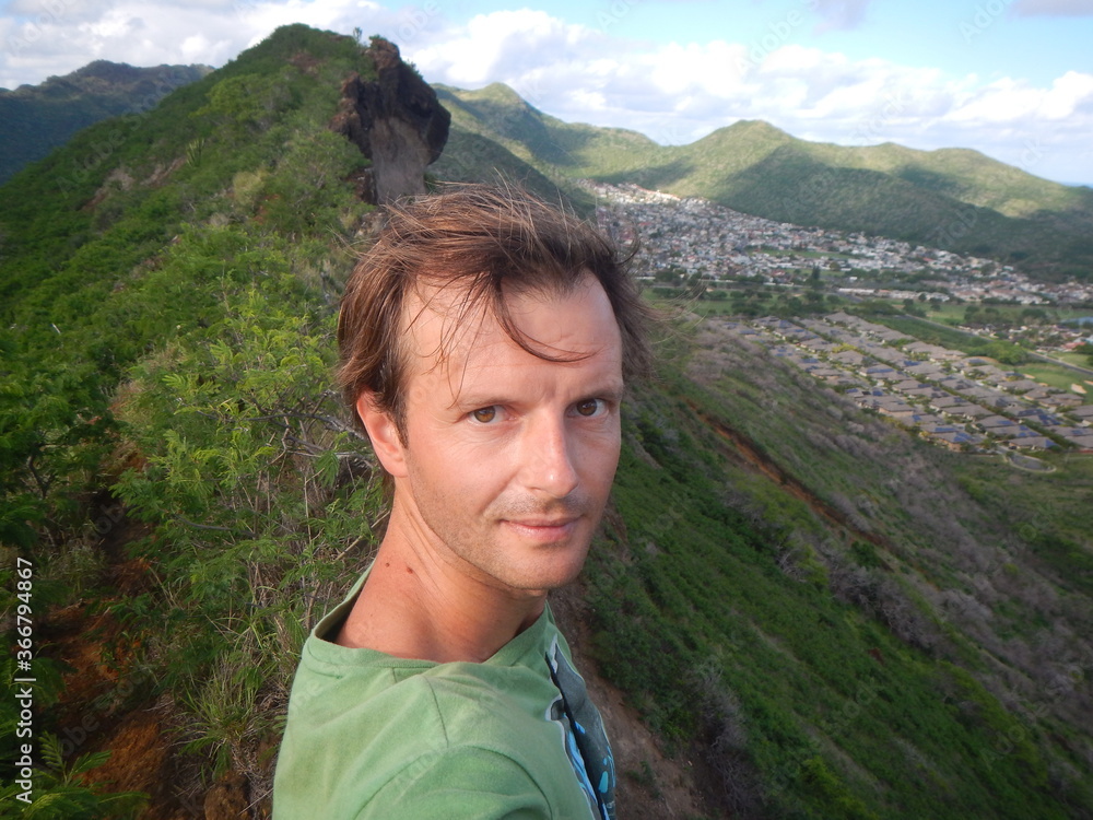 Naklejka premium View from outdoor hiking on Koko Head creator, Hawaii