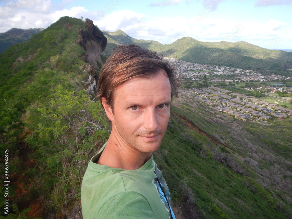 Naklejka premium View from outdoor hiking on Koko Head creator, Hawaii