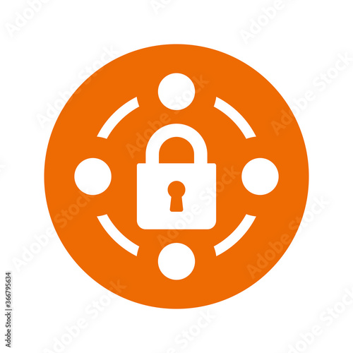 Security lock icon / orange vector