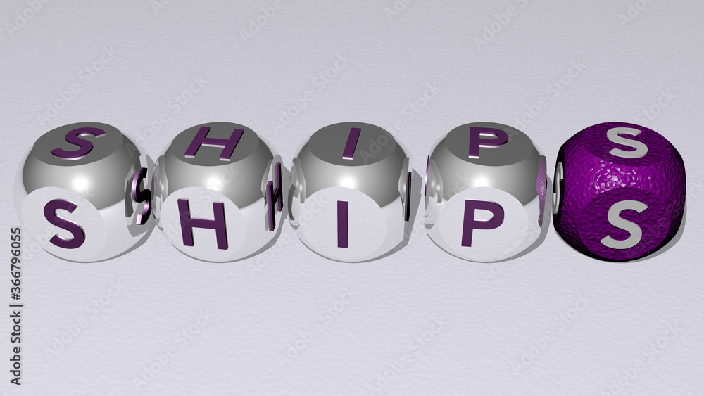 combination of SHIPS built by cubic letters from the top perspective, excellent for the concept presentation. boat and port combination of SHIPS built by cubic letters from the top perspective, excellent for the concept presentation. boat and port