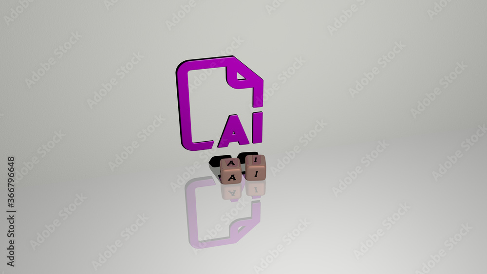 3D graphical image of ai vertically along with text built by metallic cubic letters from the top perspective, excellent for the concept presentation and slideshows. artificial and illustration 3D graphical image of ai vertically along with text built by metallic cubic letters from the top perspective, excellent for the concept presentation and slideshows. artificial and illustration