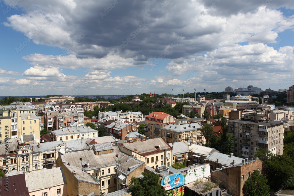 panorama of the city of Kiev. Mikhailovskaya Square. Sofievskaya square