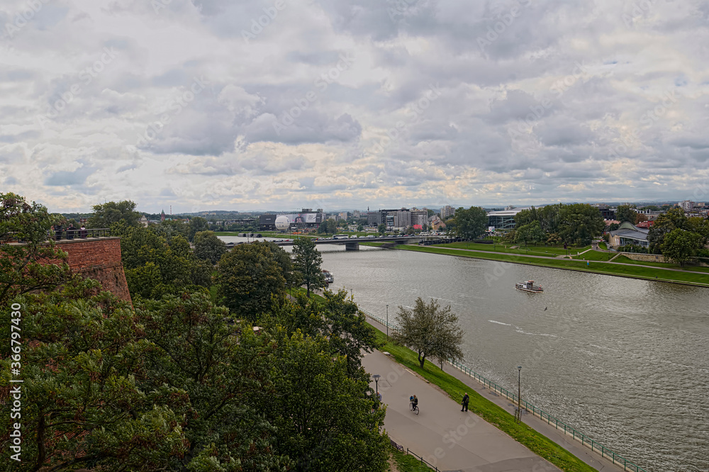 A wonderful view of Vistula River in Kracow (Poland)