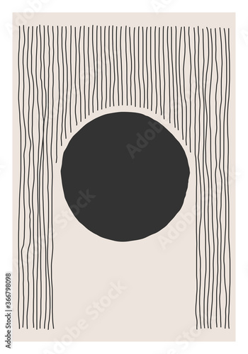 Trendy abstract creative minimalist artistic hand drawn composition