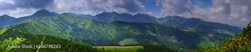 Panorama Tatry Zachodnie - Widok z góry Grześ na Tatry Rohackie