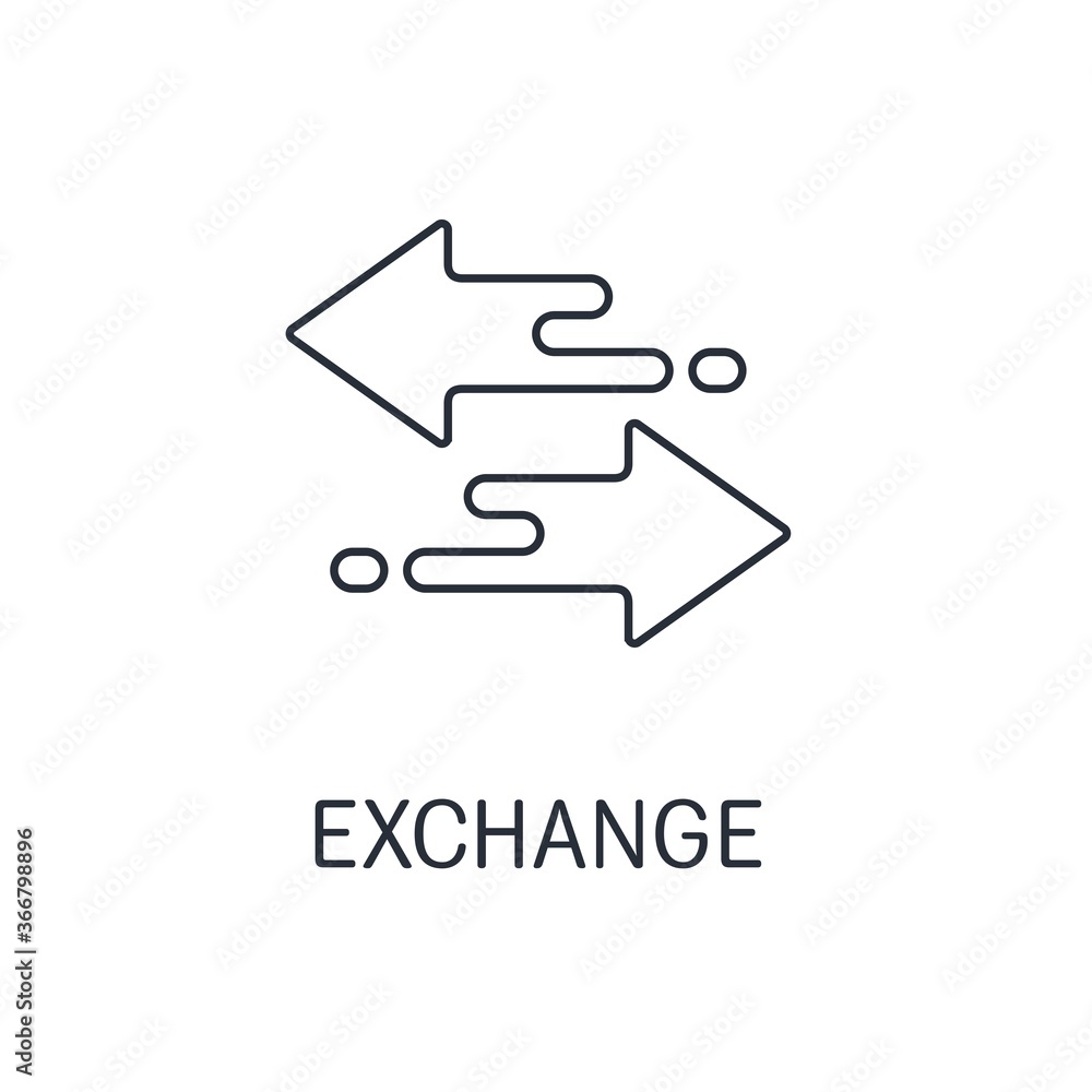 Arrows Exchange. Vector linear  icon isolated on white background.