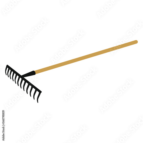 Rake on a white background