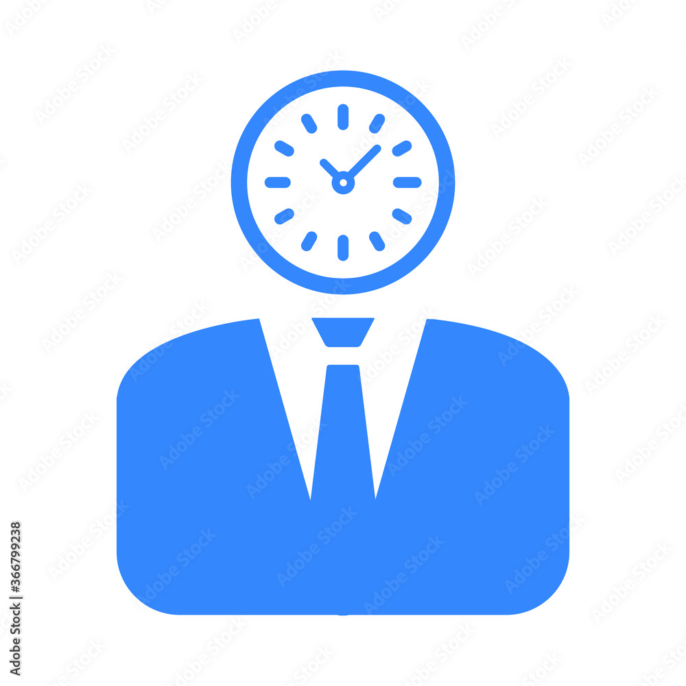 Time thinking icon / blue vector Time thinking icon / blue vector