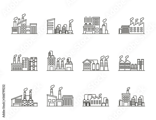bundle of industry factory set icons