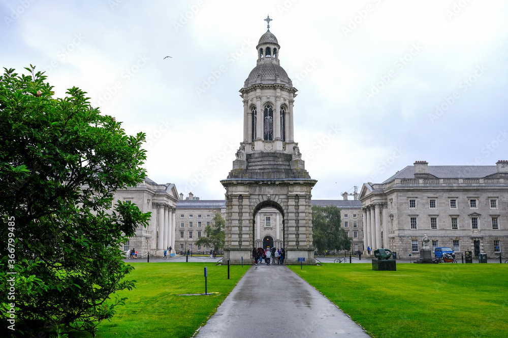 Dublin - August 2019: view of Trinity College
