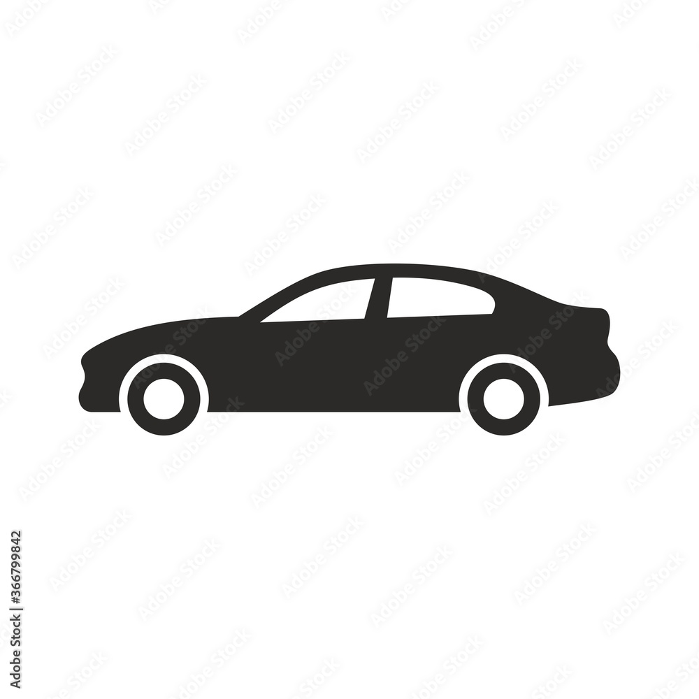 Car icon. Vector icon isolated on white background.