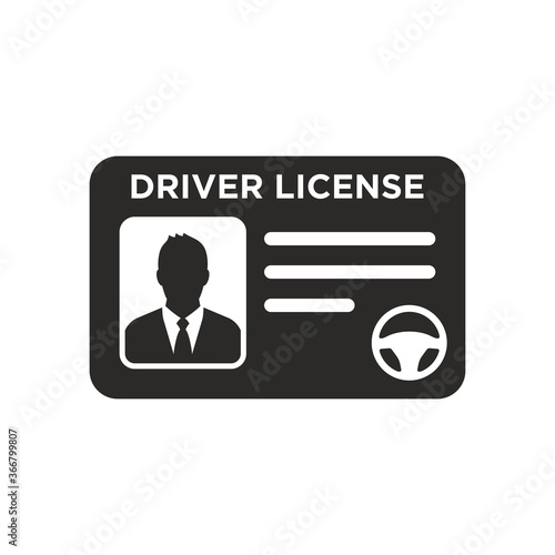 Driver license icon. Vector icon isolated on white background.