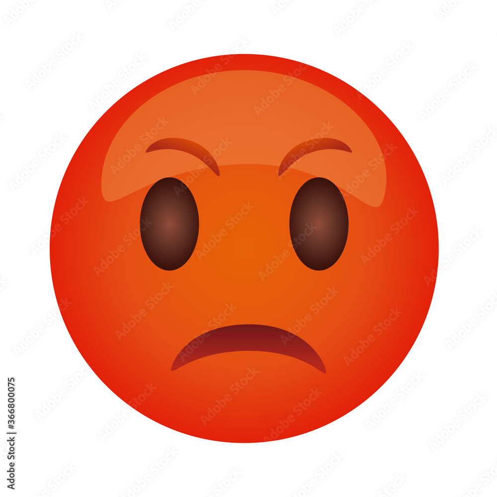 Fototapeta premium angry emoji with red face flat style icon