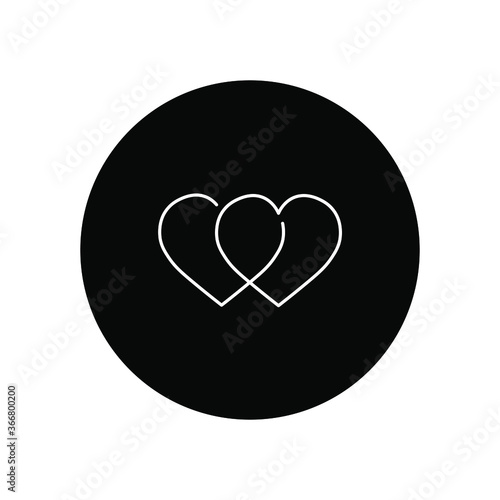 Hearts union line icon on the background.