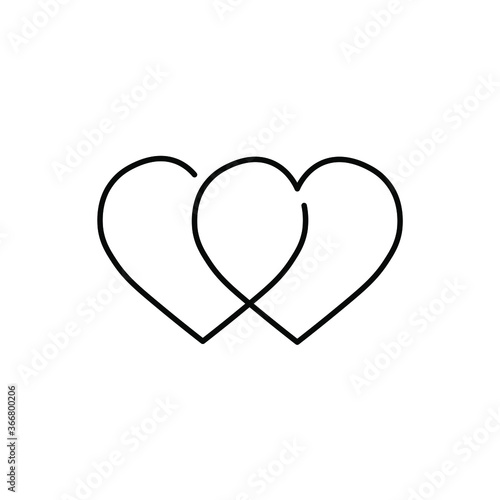 Hearts union line icon on the background.