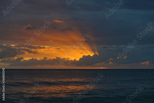  Sunset over the Caribbean Ocean in Rincon, Puerto Rico 