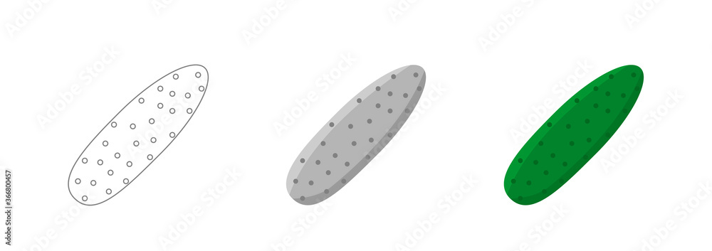 Cucumber. Cartoon vector icon isolated on white background. Series of food and drink and ingredients for cooking Cucumber. Cartoon vector icon isolated on white background. Series of food and drink and ingredients for cooking