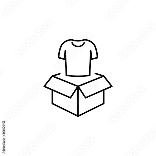 Clothes charity and donation line icon.
