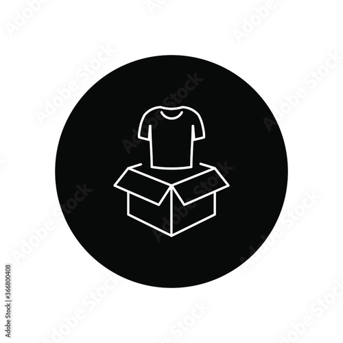 Clothes charity and donation line icon.