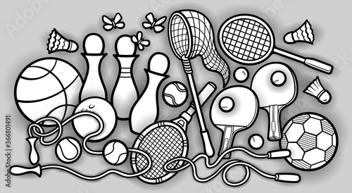 Cartoon cute doodles kids toys illustration