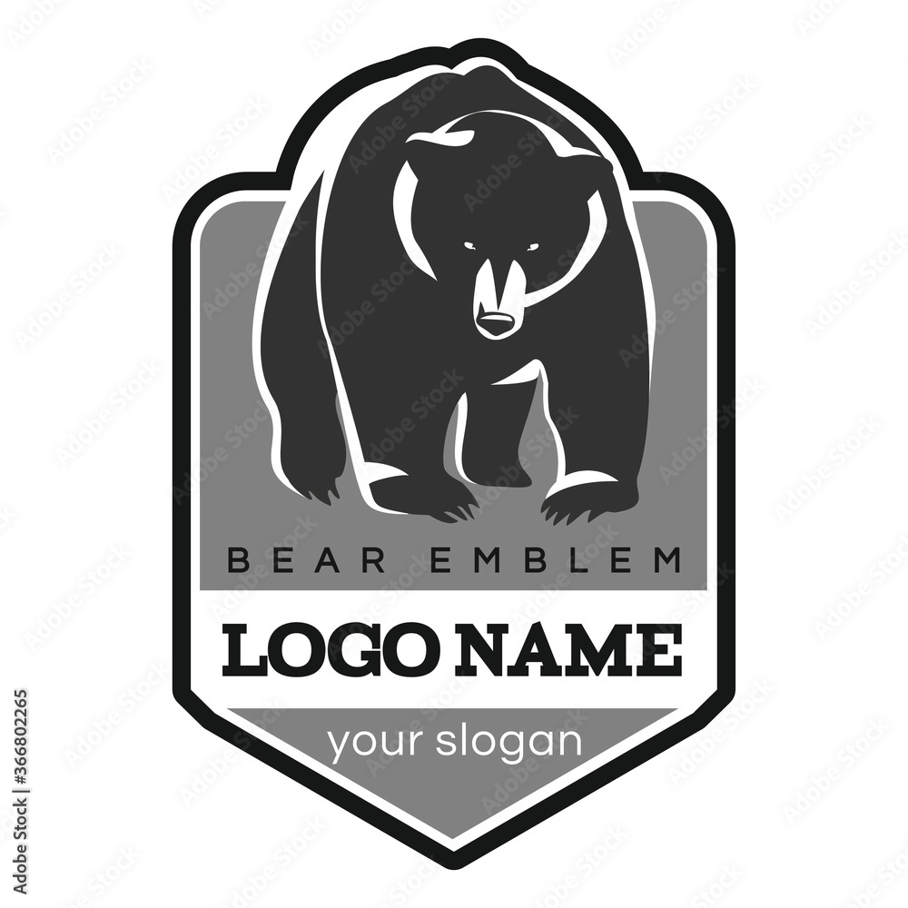 Obraz premium Bear-vector illustration, emblem design on white background