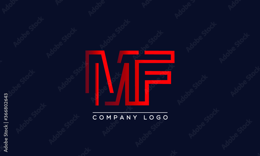 Creative Letters MF or FM Logo Design Vector Template. Initial Letters MF Logo Design