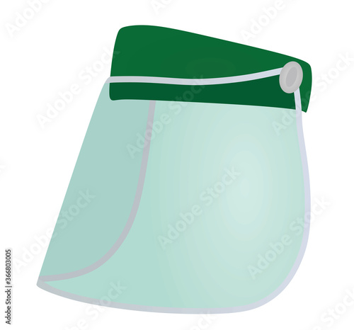 Plastic visor protection. vector illustration
