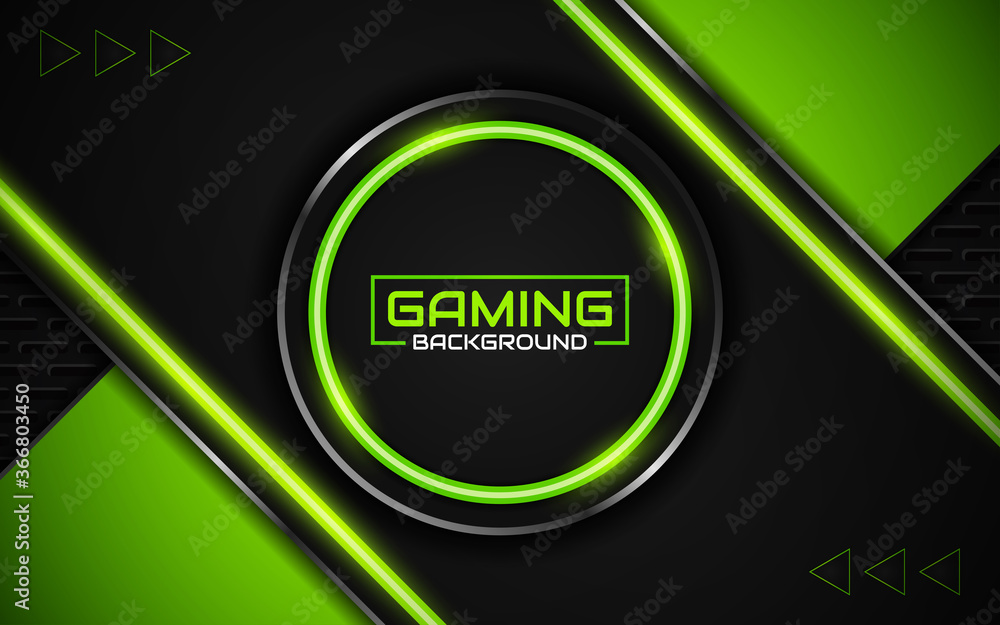 Abstract Futuristic Black And Green Gaming Background With Modern Esport Shapes Vector Design Template Technology Concept Can Use Element Game Banner Sport Poster Cyber Wallpaper Web Advertising Stock Vector Adobe Stock