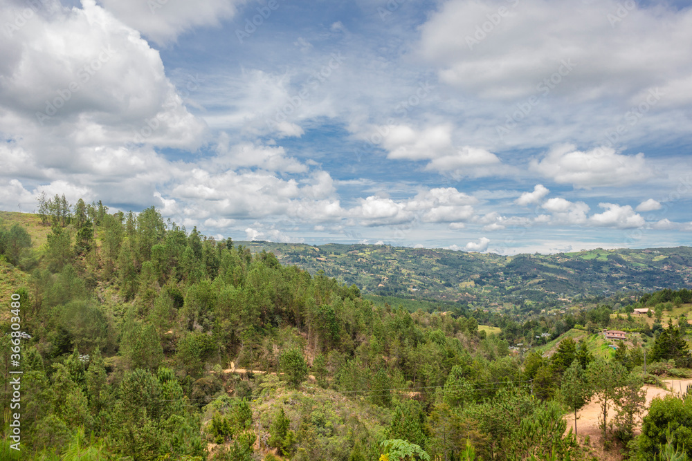 Fototapeta premium Colombian landscapes. Green mountains in Colombia, Latin America