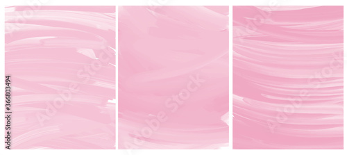 Simple Geometric Vector Blanks. Light Pink Free Hand Textured Background. Abstract Vector Prints Ideal for Layout, Cover, Card. Creative Painted Layouts.