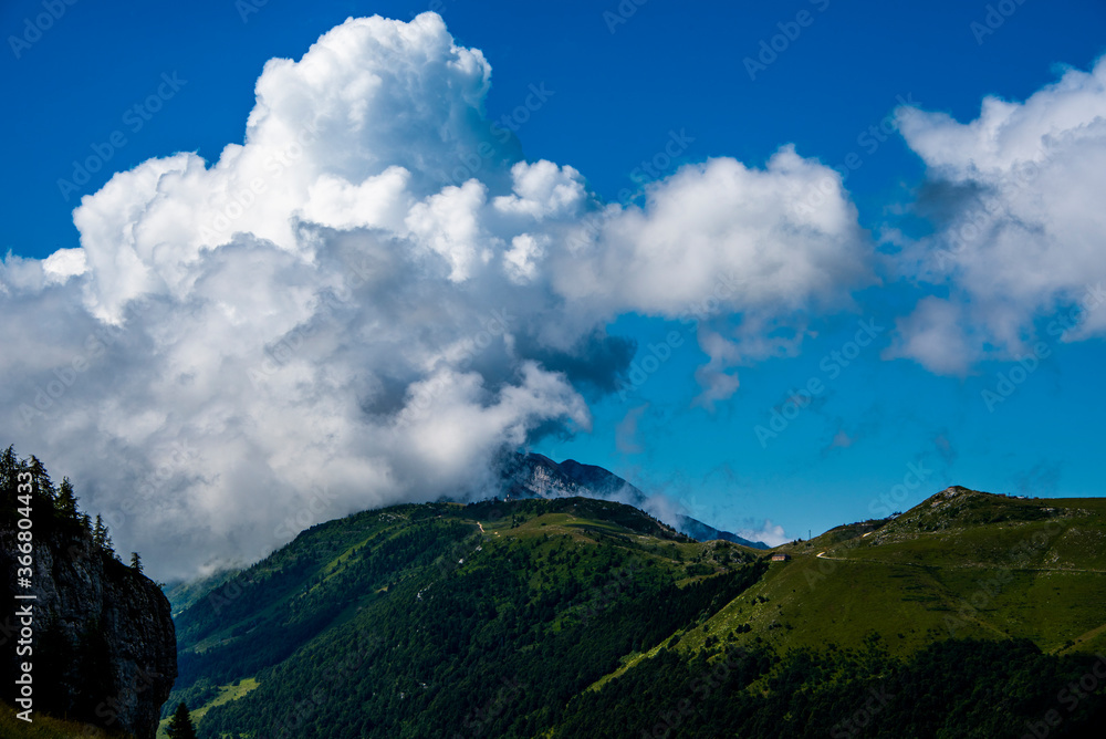 clouds and mountain peaks