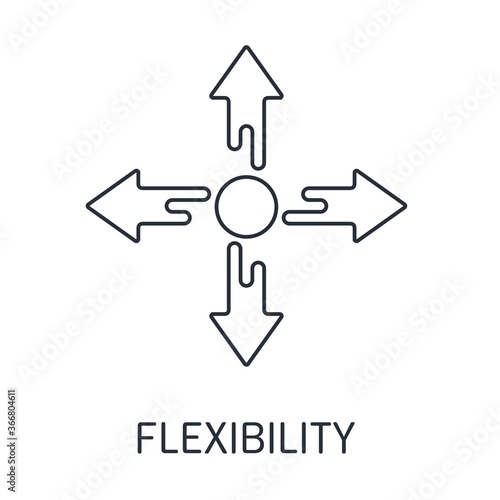 Flexibility. Vector linear  icon isolated on white background.
