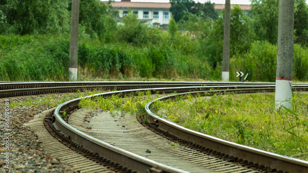 railway tracks on a bright Sunny day railway tracks on a bright Sunny day