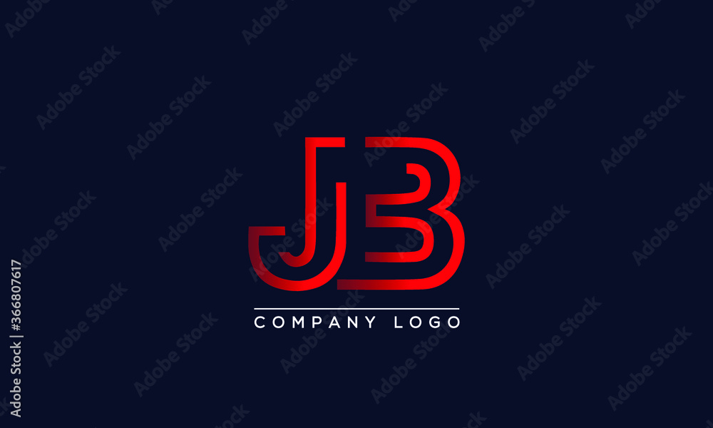 Creative Letters JB Logo Design Vector Template. Initial Letters JB Logo Design