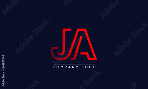 Creative Letters JA Logo Design Vector Template. Initial Letters JA Logo Design photo