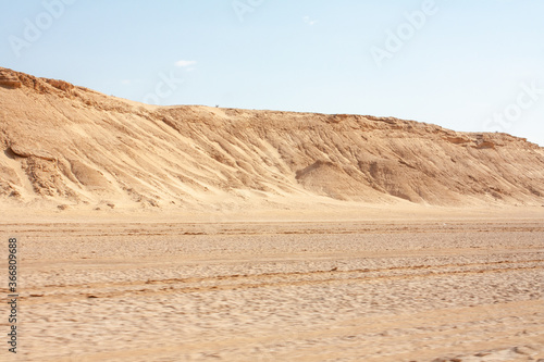 A view of desert dunes in Tunisia