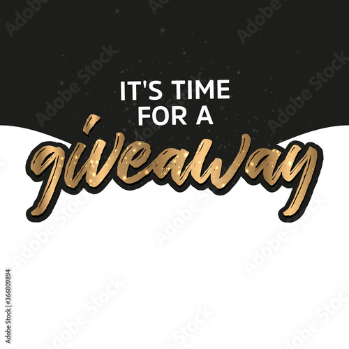 It's time for a giveaway Giveaway Banner Card with Lettering. Red design.