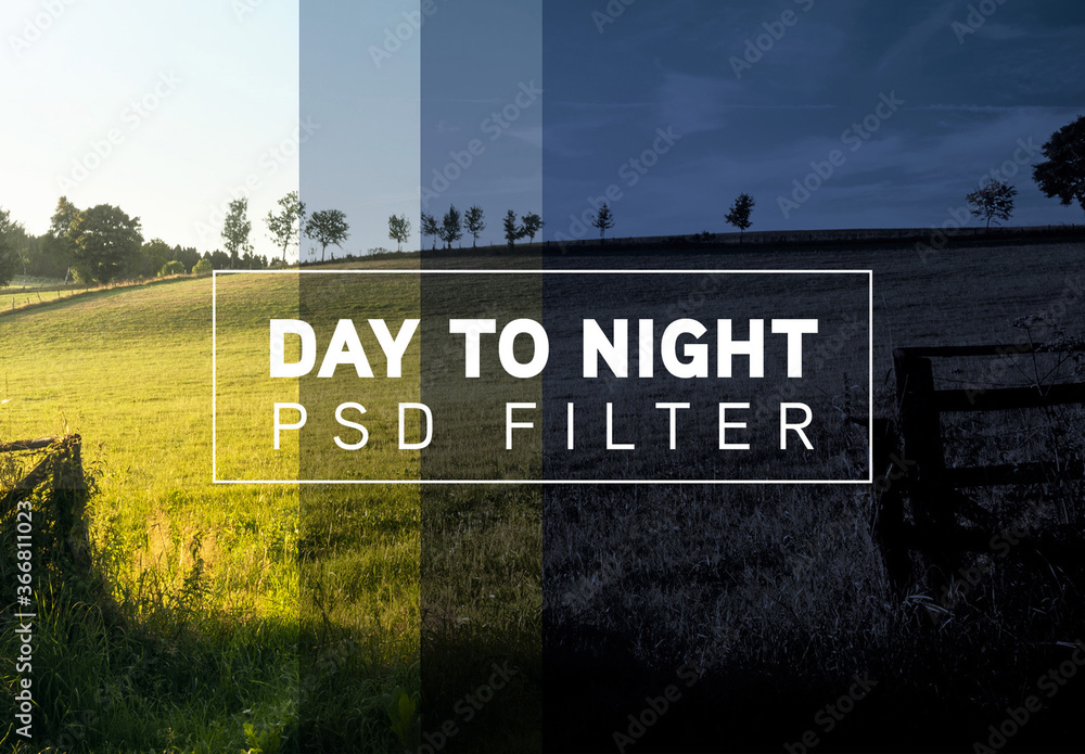 Tilføj til Bliv oppe nuttet Photo Day to Night Filter Mockup Stock Template | Adobe Stock